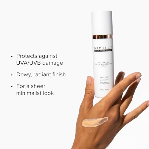 DRMTLGY Universal Tinted Moisturizer SPF 46 – Hydrating Dewy Tinted Sunscreen for Face with Zinc Oxide & Octinoxate – Niacinamide & Hyaluronic Acid – Broad Spectrum Lightweight Daily SPF, 1.7 oz