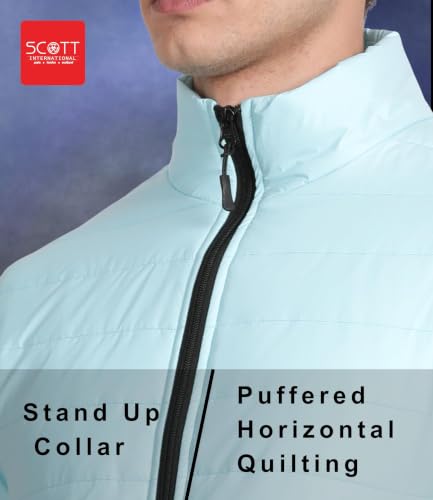 Image of Scott International Men's Padded Quilted Winter Jacket | Puffer Jacket | Padded Nylon Fabric | Full Sleeves | Front Zip Closure | Lightweight Casual Jacket | Travel & Outdoor Winter Wear