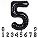 40 Inch Black Large Numbers Balloons0-9,Number 5 Digit Helium Balloons,Foil Mylar Big Number Balloons for Birthday Party supplies Decorations