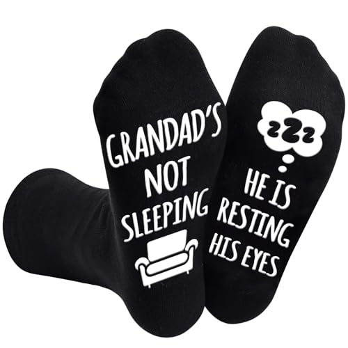UEOTO Grandad Calf Socks 9-11 with Grippers - Funny Gifts for Grandad