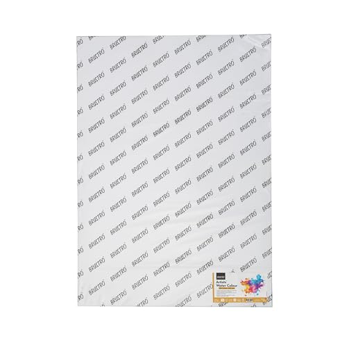 Image of BRUSTRO Artists 25% Cotton Watercolour Paper, Cold Pressed, 200 GSM, Size - 50 x 70 cm, 10 Sheets | Ideal for Watercolor,Gouache,Charcoal,Graphite,Ink & Other Mixed Media