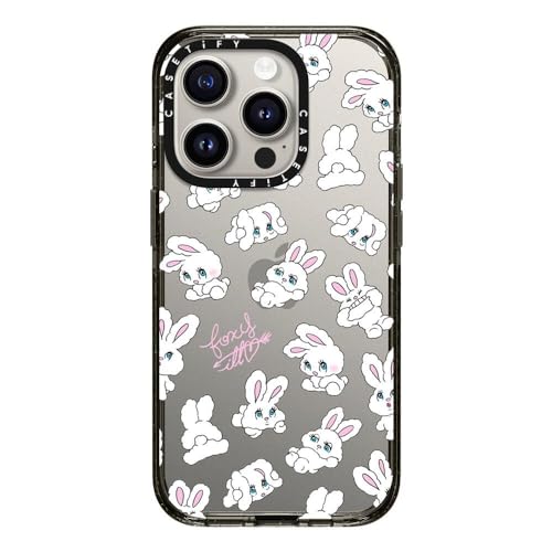 CASETiFY �C���p�N�g iPhone 15 Pro �P�[�X [MIL�K�i���� (4x MIL-STD-810G) / 2.5m����̗����������N���A] - Bunnies - �N���A �u���b�N