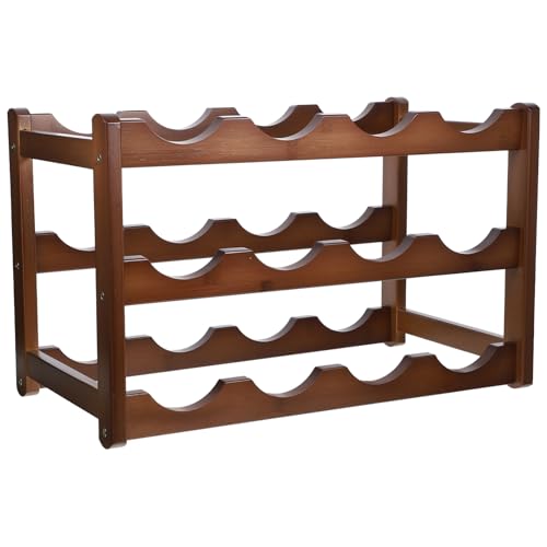 Soporte para botellas de vino de bambú miniatura 1