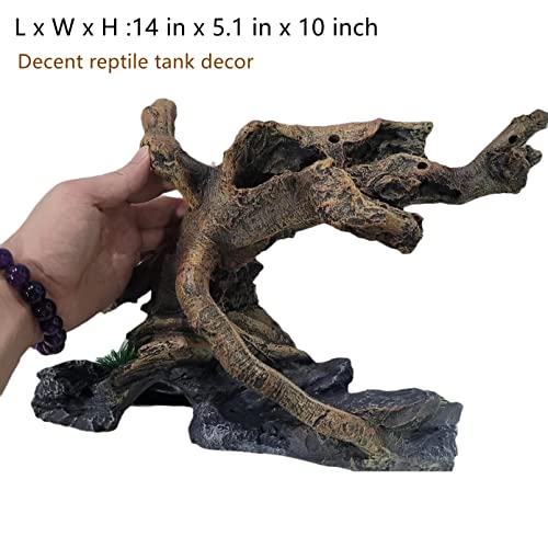 Image of Large Fish Tank Decoration Fish Hideout Snake Ball Python Climbing Rest Sleep Tree Trunk Big Aquarium Ornament