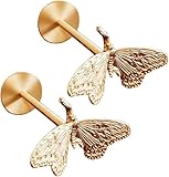 Swag Holders for Windows Home Decoration Butterfly Curtain Holdback Set of 2 Curtain Holders Wall Hook Metal Curtain Tiebacks (Color : Gold, Size : 13.8 * 5cm)