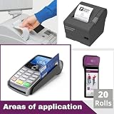 LYNNE - Rolki termiczne Datafon 57x35x12mm do wszystkich POS i drukarek termicznych - Rolka papieru termicznego 57mm x 35mm x 14m - Idealny do maszyn do kart kredytowych - Papier POS [20x]