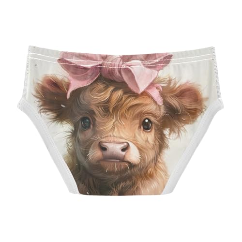 ODAWA Highland Cow Bow Cute Soft Boys Cotton Underwear Tagless Underwear 2T Boys2