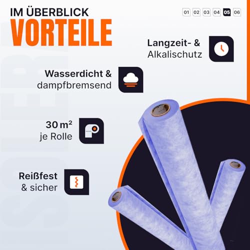 Entkopplungsmatte Isolera Dichtbahn 30 m² für Abdichtungen im Bad