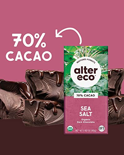 Alter Eco | Dark Chocolate Bars | Pure Dark Cocoa, Fair Trade, Organic, Non-Gmo, Gluten Free (12-Pack Dark Sea Salt) #TOP2