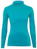  Rollkragenpullover für Damen, langärmlig, Größen 36 - 42 Gr. One size, türkis