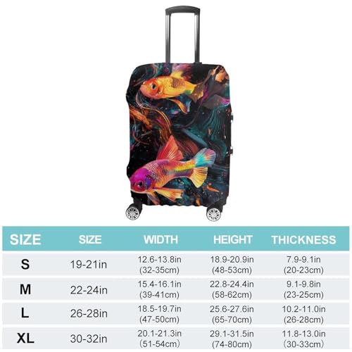 Colorful Betta Fish Luggage Covers Washable Travel Suitcase Cover Elastic Baggage Protector2