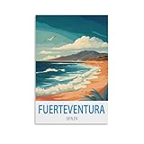 CTZIKWW Fuerteventura Spanien Vintage-Reiseposter, 20 x 30 