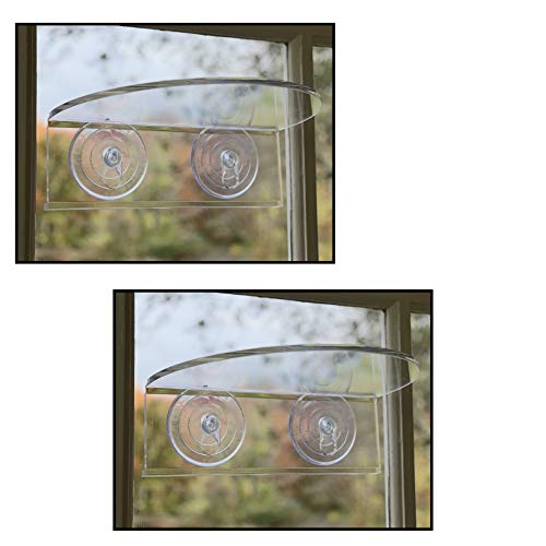 Window Garden Veg Ledge Suction Cup Window Shelf – Create An Indoor Garden, Hold Your Planter Pots Double Veg Ledge - Window Plant Shelf Indoor, Clear Acrylic Shelves For Plant Pot #TOP1