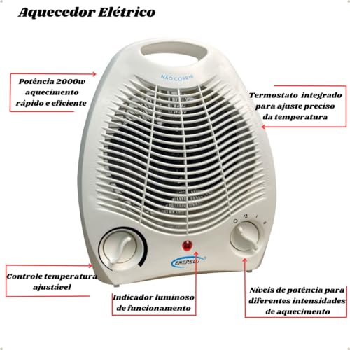 Aquecedor Protetor Térmico Desumificador Ambientes Termostato Quente 220V