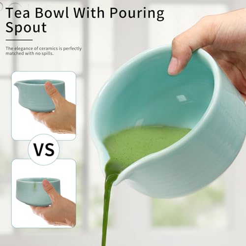 Miniatura 5 de Agoplee Juego De Té Matcha Juego De Escoba Matcha Con Batidor, Soporte Para Escoba, Cuenco De Cerámica Para Matcha, 2 Cucharaditas Accesorio Japonés Para La Ceremonia Matcha, Perfecto Para La