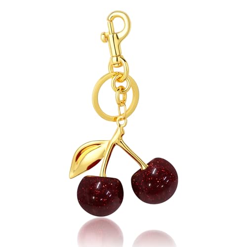 Crumisy Bag Charms for Handbags Purse Charm Key Chains Women Cute Cherry Keychain Accessories Car Key Chain