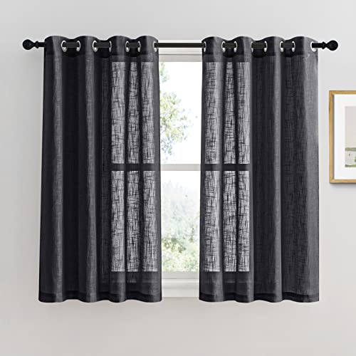 PONY DANCE Voile Curtains Bedroom 54 Inch Drop