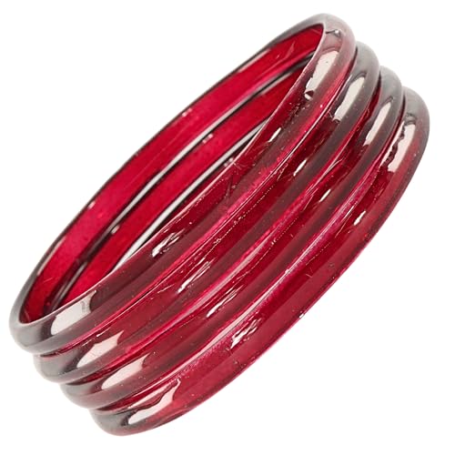 Image of STYOLLO Viral Jelly Plain Transparent Glass Kada Set For Women & Girls | Kanch Kada For Girls | Daily Ethnic Traditional Jewelry | Glossy Classic Fashion Kangan For Wedding, Festive & Parties - Set Of 4