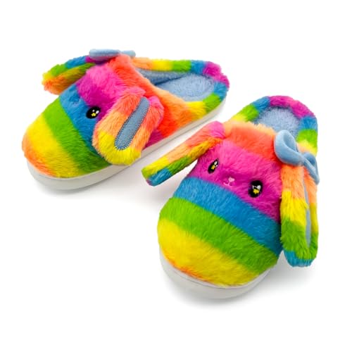 Bunny Animal Slippers for Women and Men, Cute Bow Fuzzy Fluffy Comfy Plush Cartoon Woman Preppy Funny Furry Rabbit Pillow Cloud Home Bedroom House Slipper for Womens Indoor and Outdoor