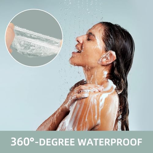 100 Stück Einweg Ohrenschützer Wasserdichte, Dusche Ohr Abdeckung, Transparente Ohrbedeckungen mit Elastischen Bändern für Haarfärbemittel, Dusche, Baden, Bad, Spa, Friseursalon, Zuhause und Hotel
