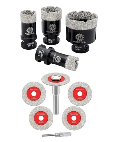 Disque a Tronconner Verre FOCSTOL 30mm mini meule diamantée et foret carrelage kit