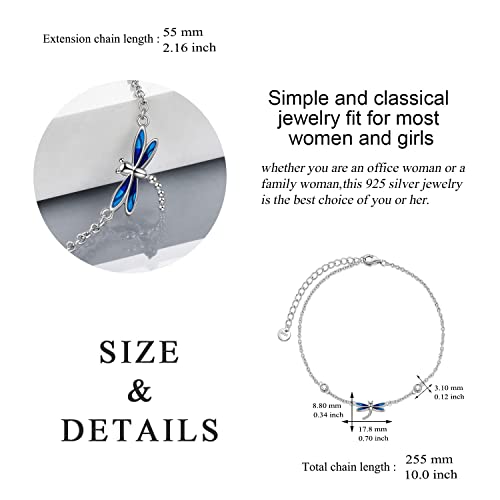 Image of YAFEINI Anklet Bracelets for Women Girls Sterling Silver Hummingbird /Dragonfly /Butterfly Link Chain Anklets Jewelry Gifts