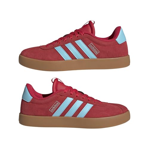adidas Femme VL Court 3.0 Shoes, Pure Ruby/Bliss Blue/Tech Grey Met., 38 EU