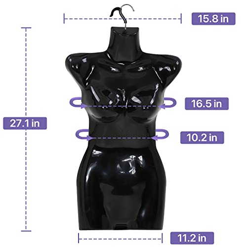 Dkelincs HF803 4-Packs Female Mannequin Torso Set 27 Inch Dress Form Hollow Back Half Body Clothing Display Plastic Adult Table Shirt Mannequin Model Stand thumb #6