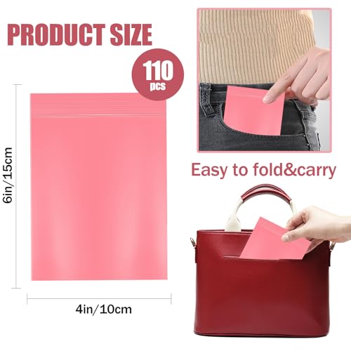 Image of 110pcs Sanitary Napkin Disposal Bags, Women Tampon Disposal Bags, Sealed Opaque Feminine Hygiene Disposal Pads Bag for Privacy, Pink