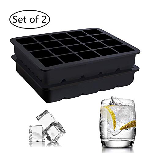 Stanbow - Molde de silicona para cubitos de hielo, forma cuadrada, para whisky, 2 unidades de bandeja de silicona para 40 cubos cuadrados