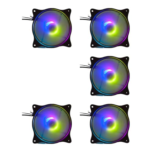 YUPEIUKLI Iluminaciones RGB de Dos Lados Ventilador de enfriamiento silencioso con cojinete hidráulico Control de Temperatura Inteligente de Ruido de 20dB para Pieza