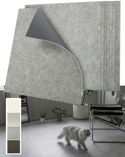 MAIHAUS フロアタイル 置くだけ KUTSUROGU 大理石調 ダークグレー【9枚セット約1畳分】 接着剤不要 DIY 床材 PVC 450×450mm 厚さ3mm 賃貸対応