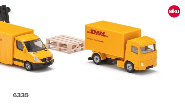 Siku 6335 Coffret DHL Logistique – Camion, Chariot élévateur Et Colis, Jouet En Métal/plastique, Pièces Mobiles