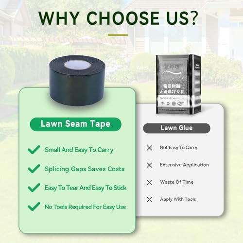 Kunstrasen Klebeband, Kunstrasenband, Doppelseitiges Teppichband, Teppich Klebeband, 5m x 5cm Kunstrasen Teppich Selbstklebendes Stoffband Kunstrasen für Gartenzubehör im Freien