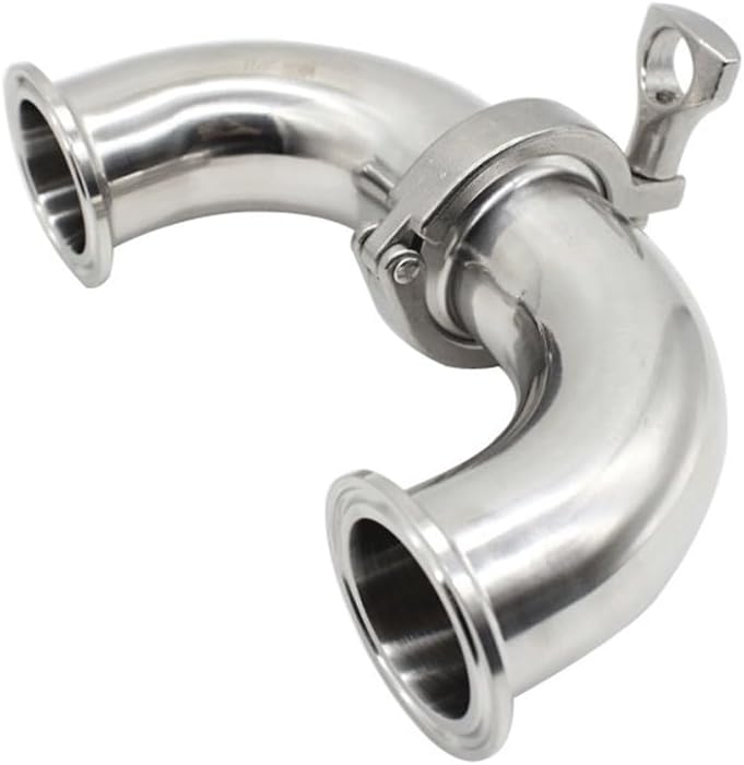 Feerule + Tri Clamp + Silicon Gasket 304 Stainless Steel Elbow Sanitary Fitting, for Home Garden Tri clamp Fittings(Size:19mmxFerrule25.4mm)