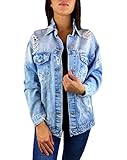 Stiel: Oversized Jeansjacke mit Rissen