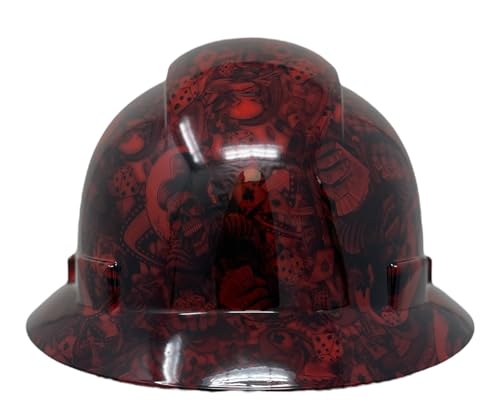 Casque de sécurité OSHA large bord ventilé tête de mort brillant protection de chantier 6 points - 3