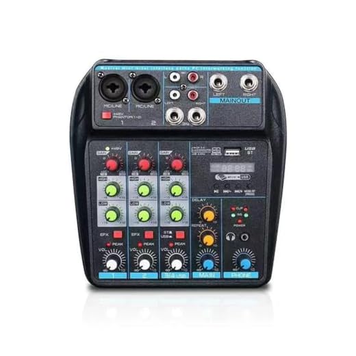 Aboiled Consola mezcladora de audio USB de 4 canales con Bluetooth, funciones de grabación para DJ y mezcla de PC
