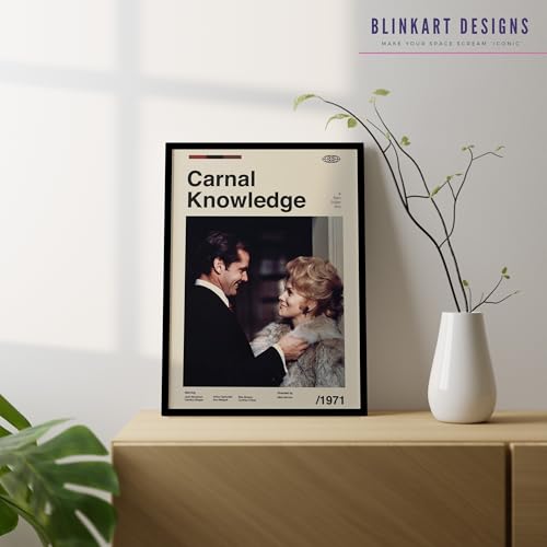Image of BLINKART Carnal Knowledge Movie Poster Frame 8x12 Inch | Premium 300 GSM Paper Wall Print | Mid Century Vintage Film Artwork for Home, Bedroom, Living Room, Office | Framed Photo Decor