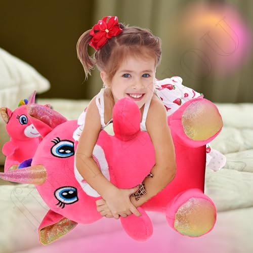Image of Fun4you Unicorn Plush Toy - Pink Stuffed Unicorn for Kids, Soft & Adorable Unicorn Toy, for Girls, Baby Toys, and Playtime Fun (Pink, 25 cm)