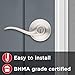 Kwikset Satin Nickel Keyed Lever Door Handle with Lock, Reversible, Pick Resistant Smartkey Security - For Front Doors and Bedrooms