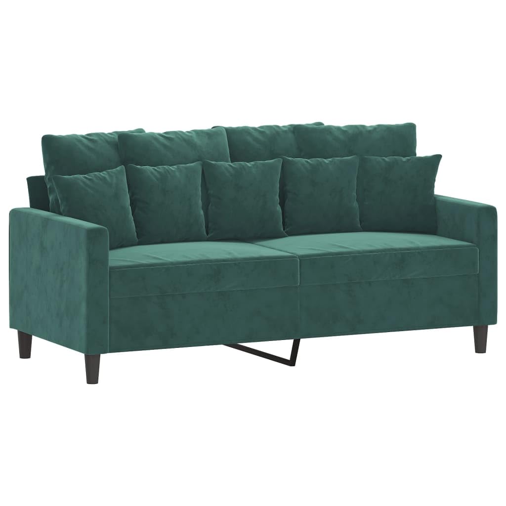 Rantry Set di Divani 2 pz con Cuscini Verde Scuro in Velluto, Set Divano Letto Sofà Soggiorno Divanoletto, Set Divano Moderno Divani per Esterno da Giardino, Esterno Arredamento Model3201702