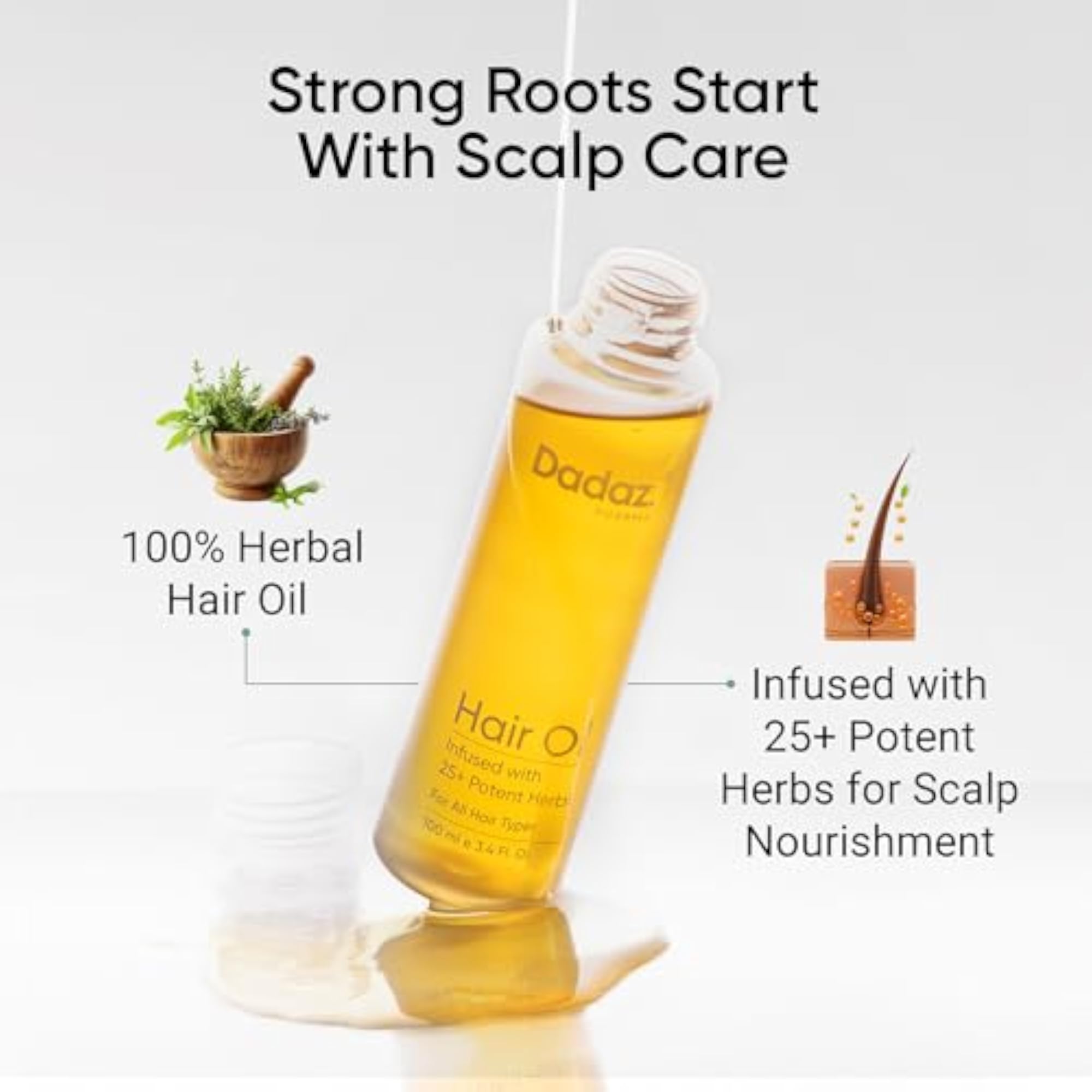 Herbal Hair Oil with 25+ Herbs for Hair Growth