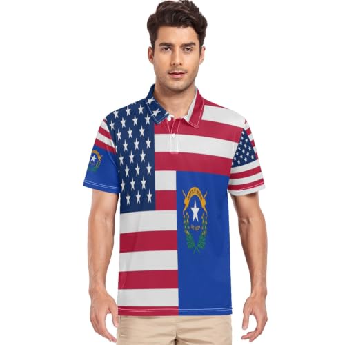 Polo manches courtes homme original motif Nevada contre le look banal