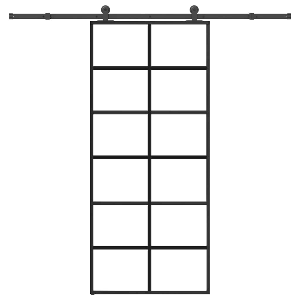 vidaXL Porte coulissante avec kit de quincaillerie 90x205 cm Verre ESG, Porte coulissante sur Rail, Porte coulissante intérieure, Porte coulissante de Salle de Bain