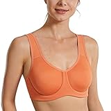 SYROKAN Women's Underwire High Support Plus Size with Adjustable Straps Sports Bra Tawny Birch 40G