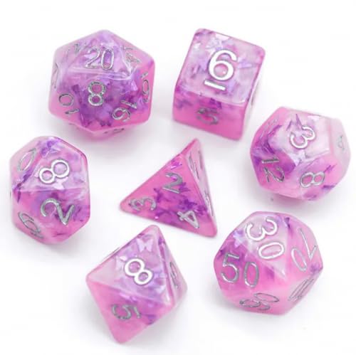 Epic Forge Set of 7 Pink Resin Dice Insert Range - in Box - Butterfly
