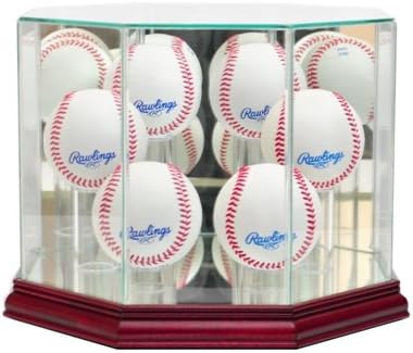 Perfect Cases 6BSB-C Octagon 6 Baseball Display Case, Cherry