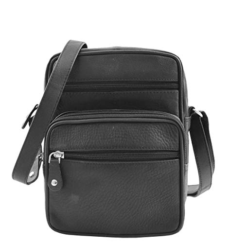 Sac organisateur homme cuir noir HLG456 grand compartiment zippé