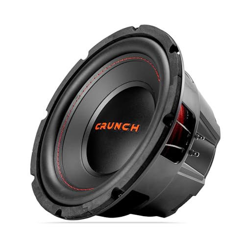 Crunch CRW10D4 10 Inch 400 Watt MAX 200 Watt RMS 4 Ohm Dual Voice Coil Car Audio Subwoofer Speaker with Spade Terminals for Sealed or Vented Enclosure